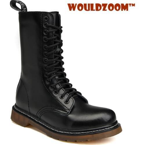 2020 Winter Classic 14-eye Women Unisex Martins Boots Waterproof Fur Black High Top Smooth Leather Man Mens Motocyle Boots Shoes