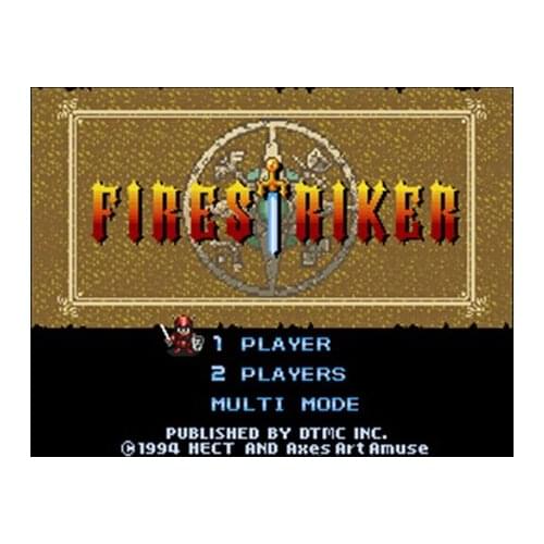 Fire Striker NTSC Version 16 Bit 46 Pin Big Gray Game Card For USA Game Players