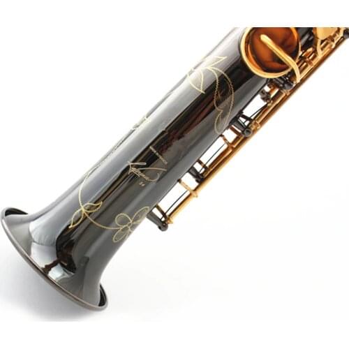 France Soprano Saxophone Bb R54 Wind Instrument Sax Black Nickel Gold saxofone saxofon Musical Instruments High Quality