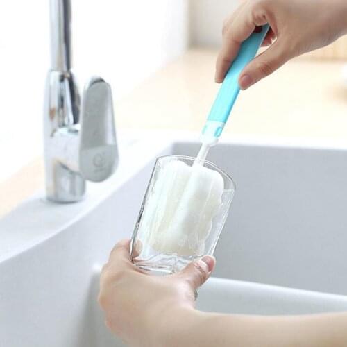 Cup Sponge Brush Glass Cleaning Brush Long Handle Cup Brush Household Tea Kitchen Wash Cup Sponge Brush Household Cleaning Tools