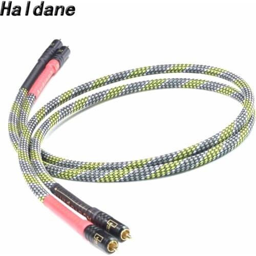 Haldane HIFI 7N OCC Silver Plated ST48B G3 2RCA Male to Male Audio Cable AMP Signal Audiophile WBT-0144 Connector Cable