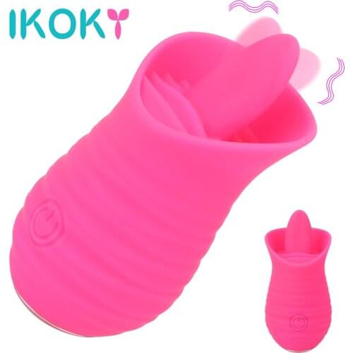 IKOKY 10 Frequency Clit Nipple Sucker Soft Tongue Licking Vibrator Clitoral Stimulator Bullet Vibrator Sex Toys for Women