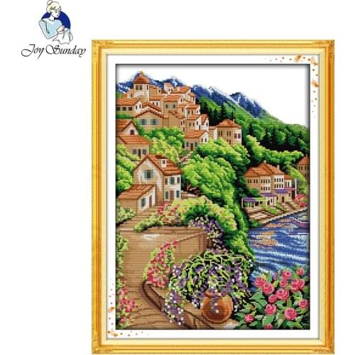 Joy Sunday Near Sea and Hill Counted Cross Stitch 14CT 11CT Cross Stitch Sets Wholesale Cross-stitch Kits Embroidery Needlework