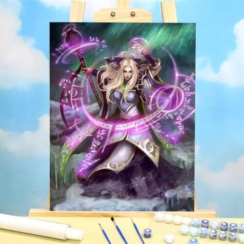 World Of Warcraft Painting By Numbers Package Oil Paints 40*50 Oil Painting Home Decor For Kids Art