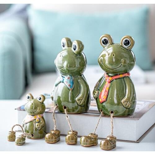American Style Rustic Home Decor Ceramic Frog Family Home And Garden Decoration Fashion Room Decor Room Decoration For Home