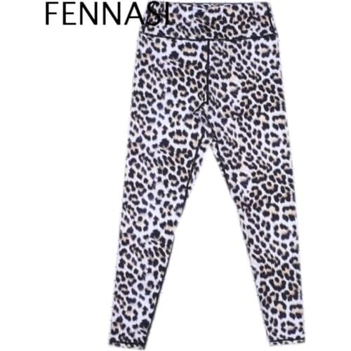 FENNAI Ladies Leopard Fashion Slim Leggings Comfortable Soft Fitness Leggings Sexy Plus Size High Waist Spandex Leggings Women