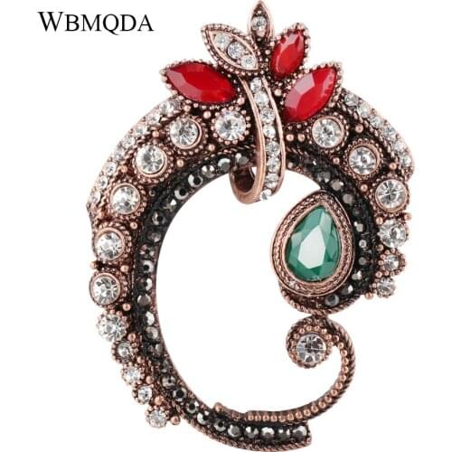 Luxury Crystal Dragon Brooch Vintage Antique Gold Pins Brooches For Women Men Accessories Bohemian Wedding Jewelry