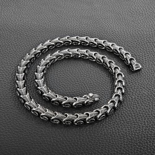 Vintage 61cm Animal Necklace For Men Stainless Steel Man Choker Snake Chain Around The Neck Fashion Homens Jewelry Accessories