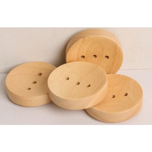 New Arrival Natural Wooden Soap Holder Simple Design Round Soap Dish 9X2 CM