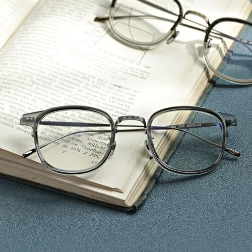 Vintage glasses frame men women Retro acetate titanium square optical eyeglasses Myopia Reading prescription eyewear