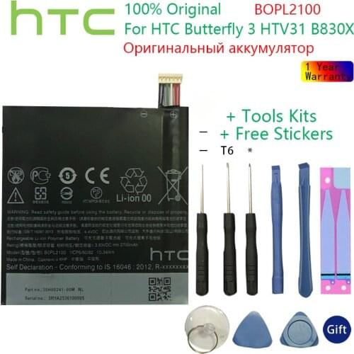 HTC Original BOPL2100 battery for HTC Butterfly 3 HTV31 B830X Batteries Bateria + Tools kit
