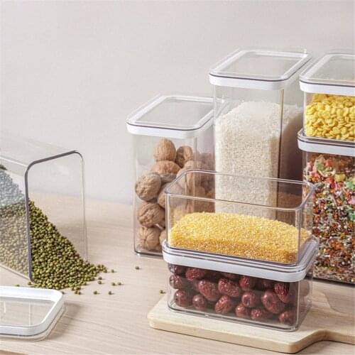 Transparent Food Storage Container Plastic Kitchen Refrigerator Noodle Box Multigrain Storage Tank Kitchen Storage Box 3sizes
