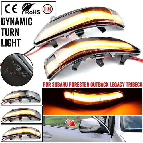 LED Rear View Mirror Turn Signal Indicator Light for Subaru Forester Outback Legacy Tribeca Rearview Mirror Repeater Lamp 07-16