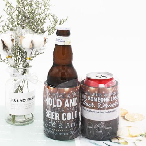 Custom Logo 100pcs Thermal Bag Can Cooler Neoprene Stubby Holder Ice Cooler Box Lunch Cooler Bag Beer Can Cover