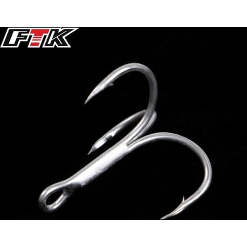 15/20pcs Sea Fishing Hook High Carbon Steel Treble Hooks 1/2/4# Hard Bait Fishing Tackle Round Bend Triple Hook