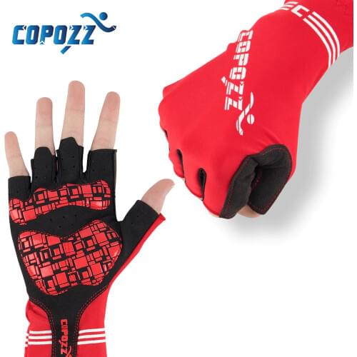 COPOZZ Anti Slip Riding Bicycle Gloves Gel Pad Short Half Finger Cycling Gloves Breathable Outdoor Sport Men MTB Bikes Gloves