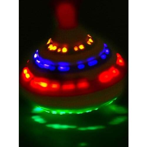 Rotating Gyro With Sound And LED Light Music Spinning Top Pressing Style/Imitation Wood/Magnetic Flashing Children Luminous Toys