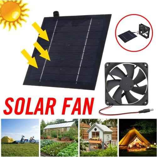 6 Inch Solar Exhaust Fan Air Extractor Mini Ventilator Solar Panel Powered Fan for Dog Chicken House Greenhouse RV 10W 12V