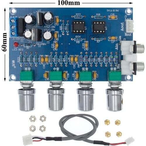 XH-M164 NE5532 Stereo Pre-amp Preamplifier Tone Board Audio 4 Channels Amplifier Module 4CH CH Control Circuit Telephone Preamp