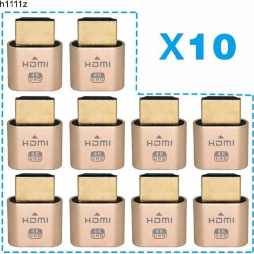 100PCS HDMI 1.4 DDC EDID Dummy Plug VGA Virtual Display Adapter Headless Ghost Display Emulator Video card Lock plate