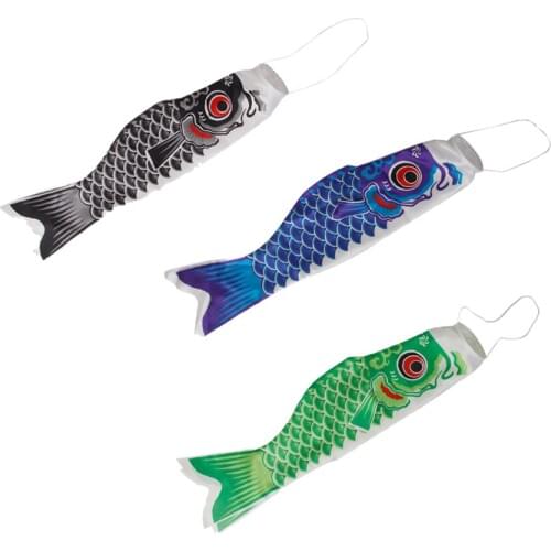 3Pcs 150cm Koi Nobori Carp Wind Socks Koinobori Colorful Fish Flag Hanging Wall Decor