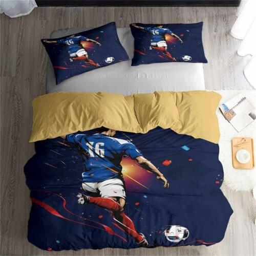 HELENGILI 3D Bedding Set Football Print Duvet Cover Set Lifelike Bedclothes with Pillowcase Bed Set Home Textiles #ZQ-28