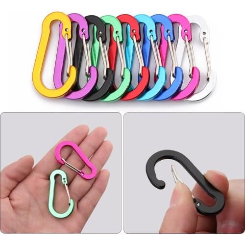 5Pcs Fashion Backpack Carabiner Lock Buckle Outdoor Camping Climbing Tools Booms Fishing Hook Keychain Snap Clip Accessories