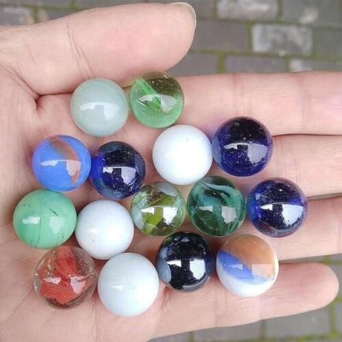 80pcs glass ball 14mm cream console game pinball machine cattle small marbles pat toys parent-child machine beads