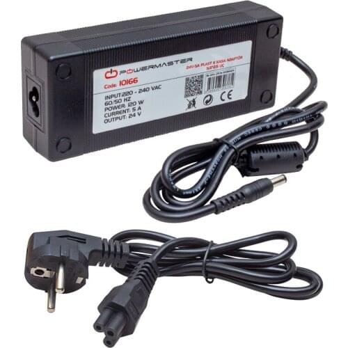 POWERMASTER PM-10166 24 VOLT - 5 AMPS PLASTIC CASE ADAPTER 5.5*2.5 END
