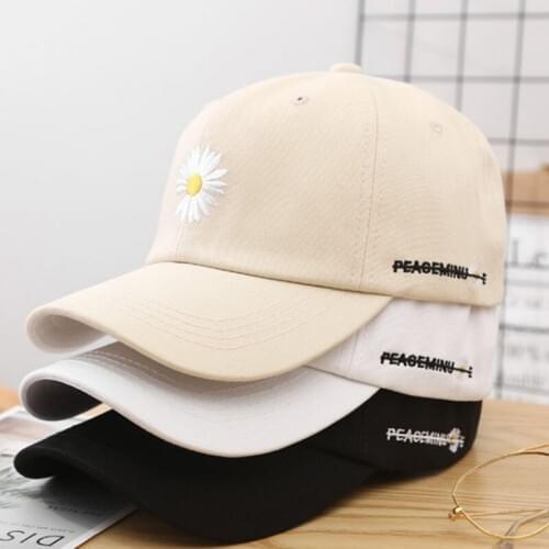 KPOP G-Dragon Small Daisy Baseball Cap Embroidery Peaceminusone Sunscreen Hat Kwon Ji Yong Cap JH4