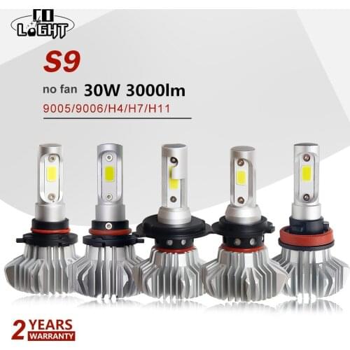 CO LIGHT H4 Led Bulb H11 Led Headlight 30W H7 Led 9005 9006 Hb4 6000lm Diode Lamp for Auto Universal Car 12V 24V