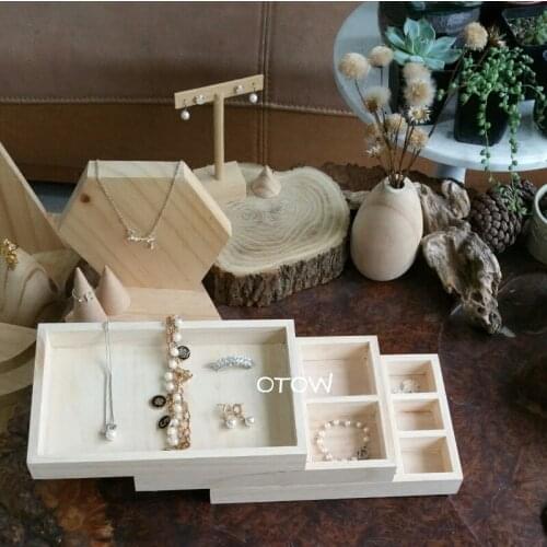 Wood Jewelry Display Tray Ring, Earrings, Bracelets, Necklace Display Tray Wood Jewellery Display Plate