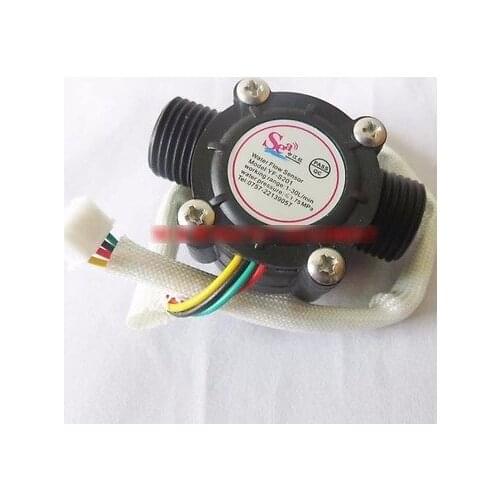 DN15 0.5-30L/min G1/2 Water Flow Sensor With Temperature Sensor Hall Flow Sensor Switch Flowmeter Water Control Counter