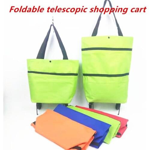 Creative Multifunctional Telescopic Shopping Cart Portable Outdoor Foldable Shopping Bag Handbag Tug Boat Pull Cart Storage Bags