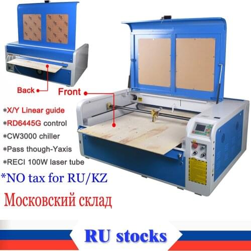 RU SHIP Laser Engraver Cutting 1060 100w RECI laser machine RDC6445G Autofocus CO2 USB Laser X/Y axis linear guide RU stocks
