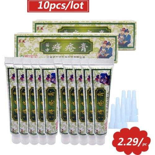 10pcs/lot New Hemorrhoids Ointment Herbal Materials Suppository Powerful Hemorrhoids Cream External Hemorrhoids Anal Fissure