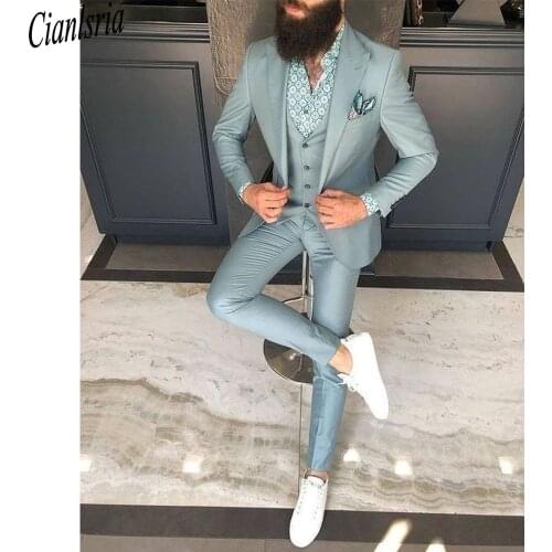 Mens suits 3 Pieces Party Costume Slim Fit Suits Classic Design Shawl Lapel Tuxedos Prom Suit Blazer & Pants & Vest for Wedding