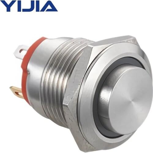 Normally Open Momentary Metal Button Switch with High Ring Angel Light GQ16BH-10E/J/S with Pin Terminal