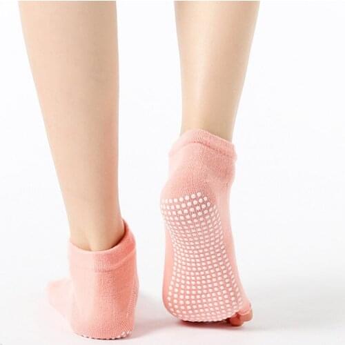 Women Open Toe Yoga Socks Foot Feet Sole Protection Sports Fitness Pilates Socks Indoor Workout Backless Non-slip Socks