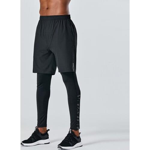 New Spring Sports Pants Men Fake Two-piece Stretch Running Training Pants Basketball Football Trousers Autumn Leisure Streetwear