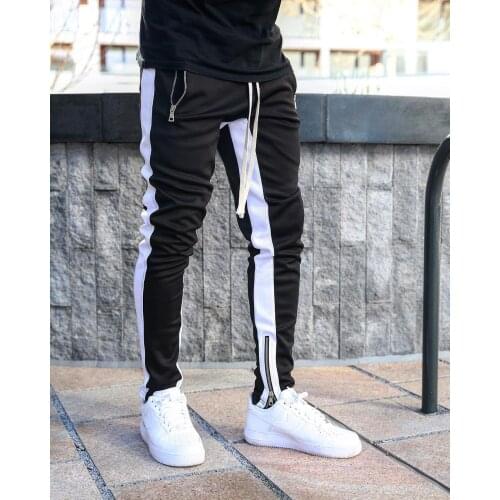 New jogger sports casual pantalones men' pants gym fitness sports foot zipper jogging casual pants men size M-2xl