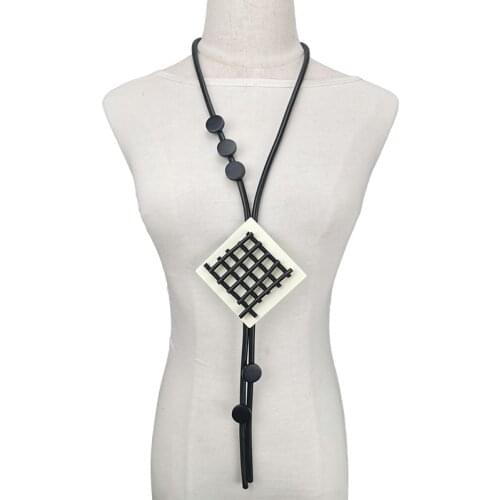 UKEBAY New Pendant Necklace Women Handmade Jewelry Rubber Necklaces Long Clothes Chain Statement Accessories Luxury Necklaces