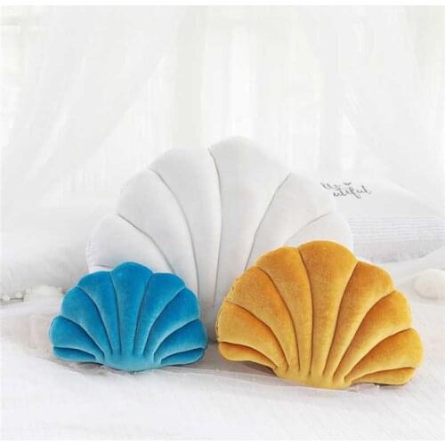 Sea Shell Simulation Seat Cushion Childrens Plush Doll Birthday Gift Back Chair Decoration Couch Pad