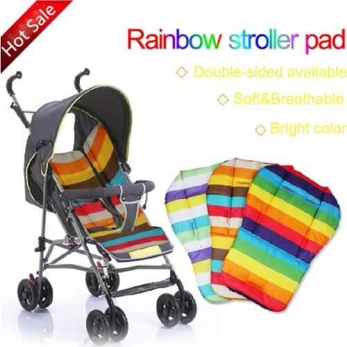 10Pcs/l,Baby Thickness Cheap Rainbow Stroller Mat Child Cart Seat Cushion Anti-Slip Stroller Accessories Kids Chair Car Pad
