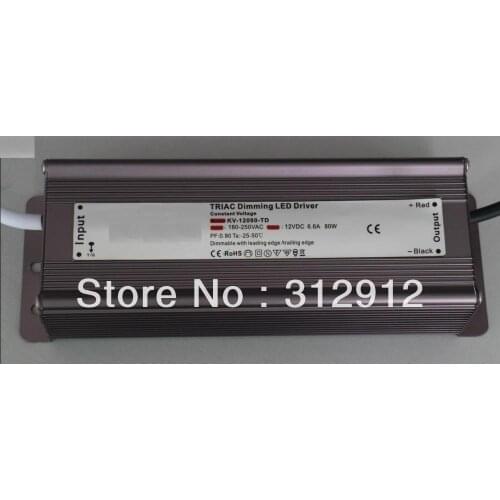 80W IP68 triac dimmable constant voltage led driver,AC90-130V/AC170-265V input,24V/80W output