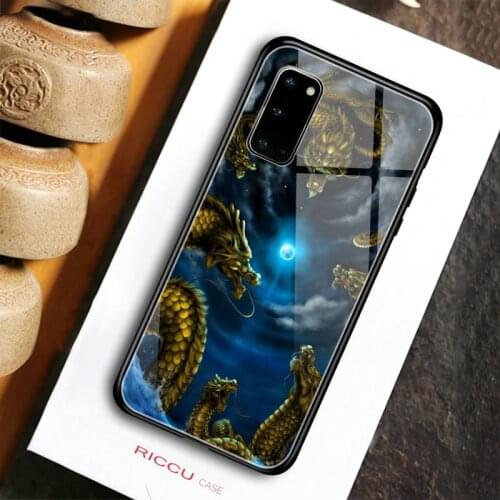 Domineering cool dragon Phone Case Tempered Glass For Samsung S7 S8 S9 S10E S20 21 30 Plus ultra Note 8 9 10 Plus A7 2018