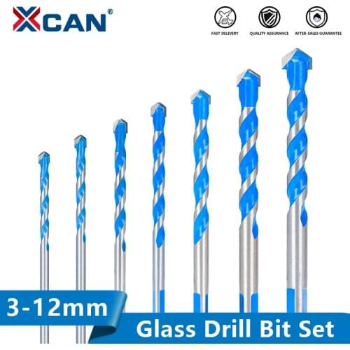 XCAN Drill Bit 3 4 5 6 8 10 12mm Glass Drill Bit Triangle Bit Ceramic Tile Concrete Brick Wood Hole Drilling Cutter Drill Bit