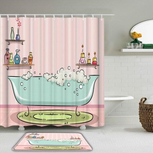 Love Sexy Woman Shower Curtains Waterproof Bathroom Curtain Toilet Mat Non-Slip Rug Set for Bathtub Decor Girl Shower Curtain
