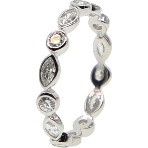 Top quality drop shipping pure 925 sterling silver jewelry fine AAA sparking cz size 5-9 delicate women girl cz ring 925