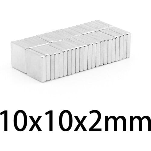 10/20/50/100/150/200/300/1000PCS 10x10x2 Square Strong Powerful Magnets 10*10*2 mm Block Rare Earth Neodymium Magnet 10x10x2mm